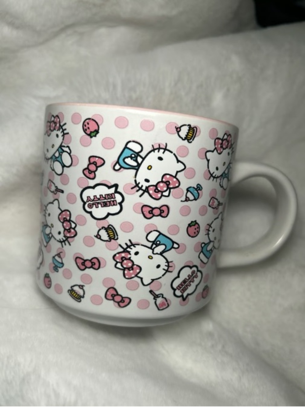 Hello Kitty Pink Polka Dot Ceramic Mug